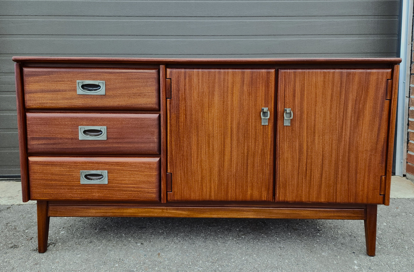 REFINISHED Mid Century Modern SOLID TEAK Buffet 54"
