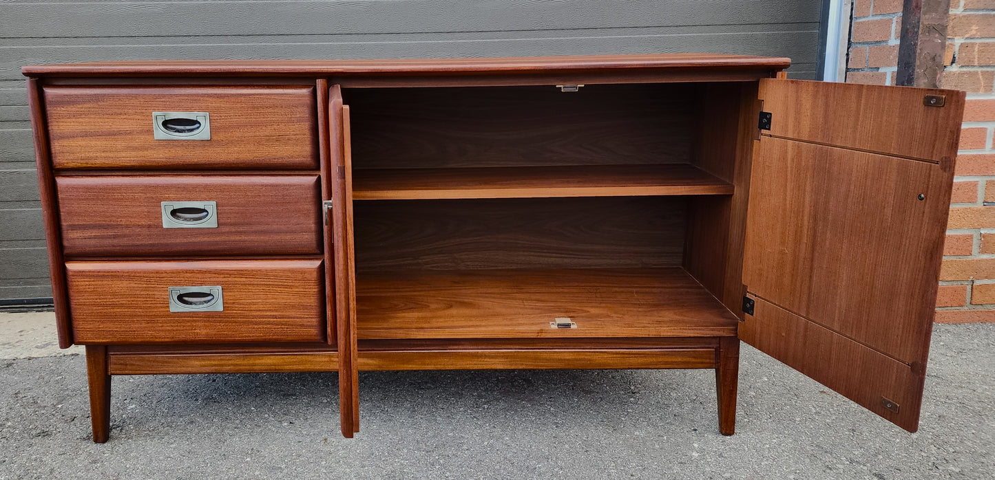 REFINISHED Mid Century Modern SOLID TEAK Buffet 54"