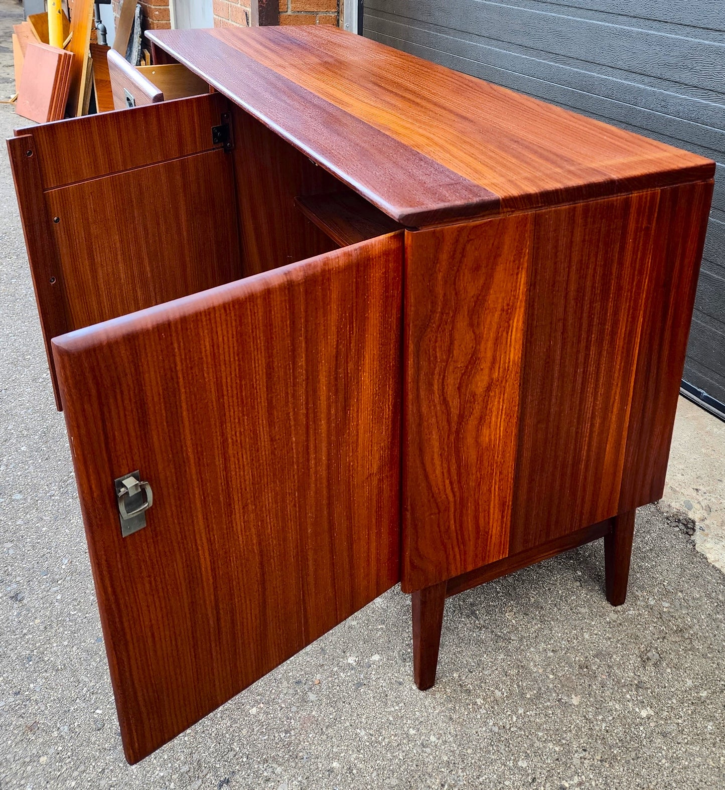 REFINISHED Mid Century Modern SOLID TEAK Buffet 54"