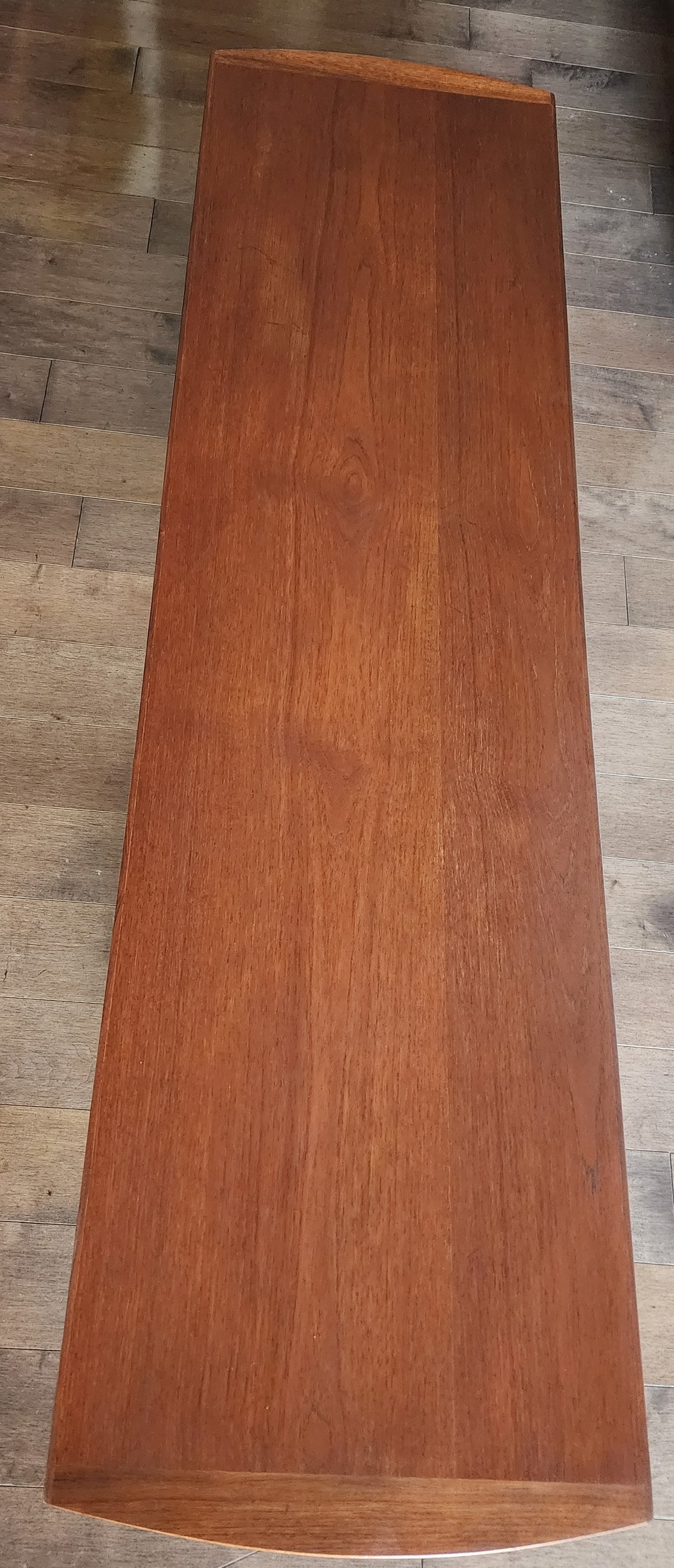 REFINISHED Mid Century Modern Teak Bench or Cocktail Table 66" Long & Low