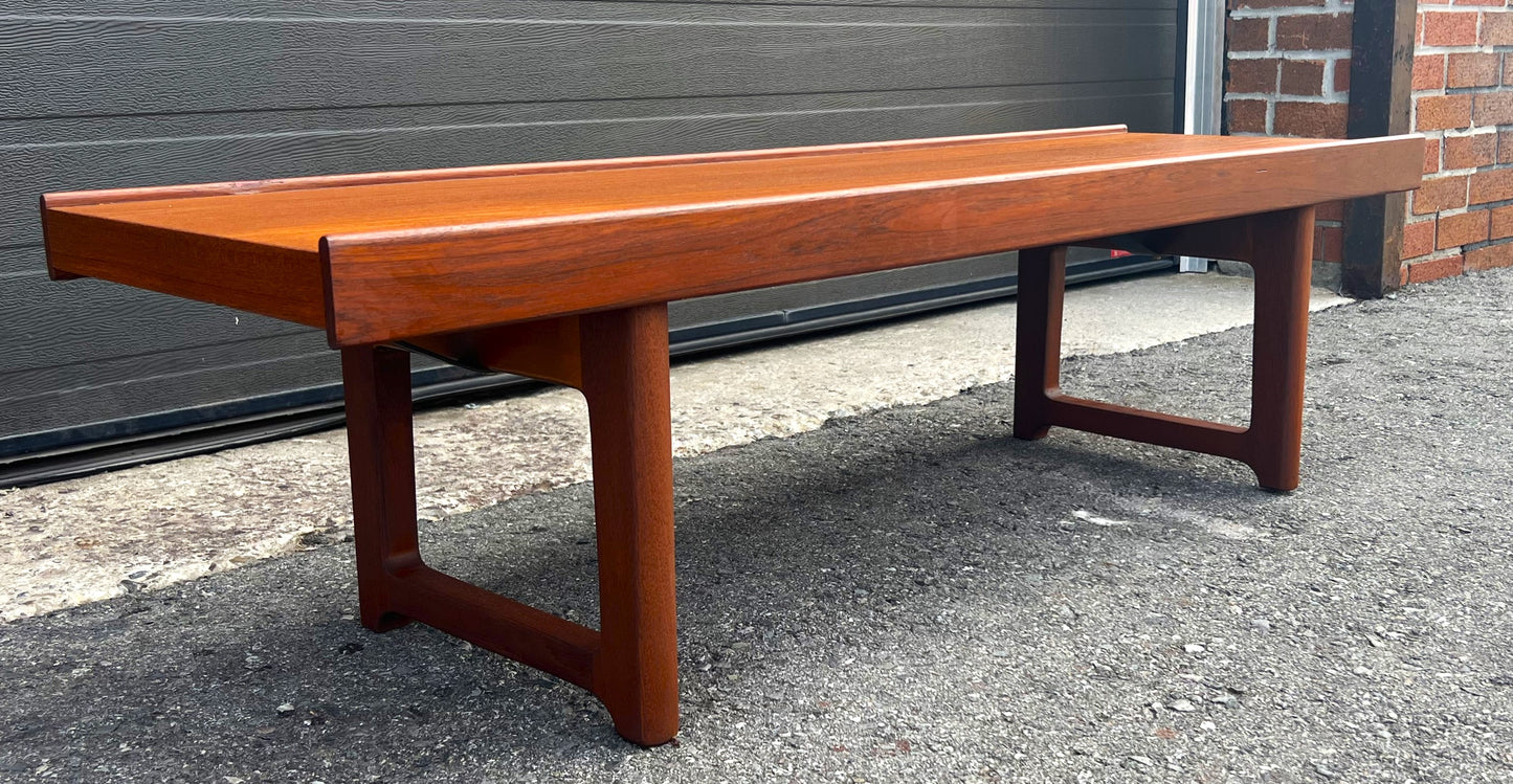 REFINISHED Mid Century Modern Torbjørn Afdal for Bruksbo "Krobo" Teak Coffee Table or Bench