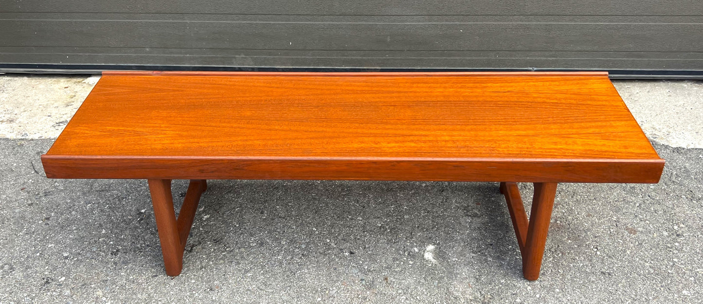 REFINISHED Mid Century Modern Torbjørn Afdal for Bruksbo "Krobo" Teak Coffee Table or Bench