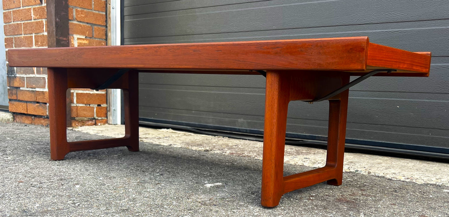 REFINISHED Mid Century Modern Torbjørn Afdal for Bruksbo "Krobo" Teak Coffee Table or Bench
