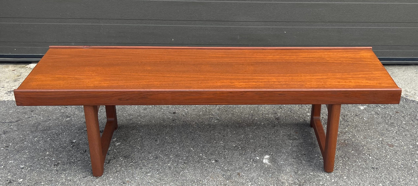 REFINISHED Mid Century Modern Torbjørn Afdal for Bruksbo "Krobo" Teak Coffee Table or Bench