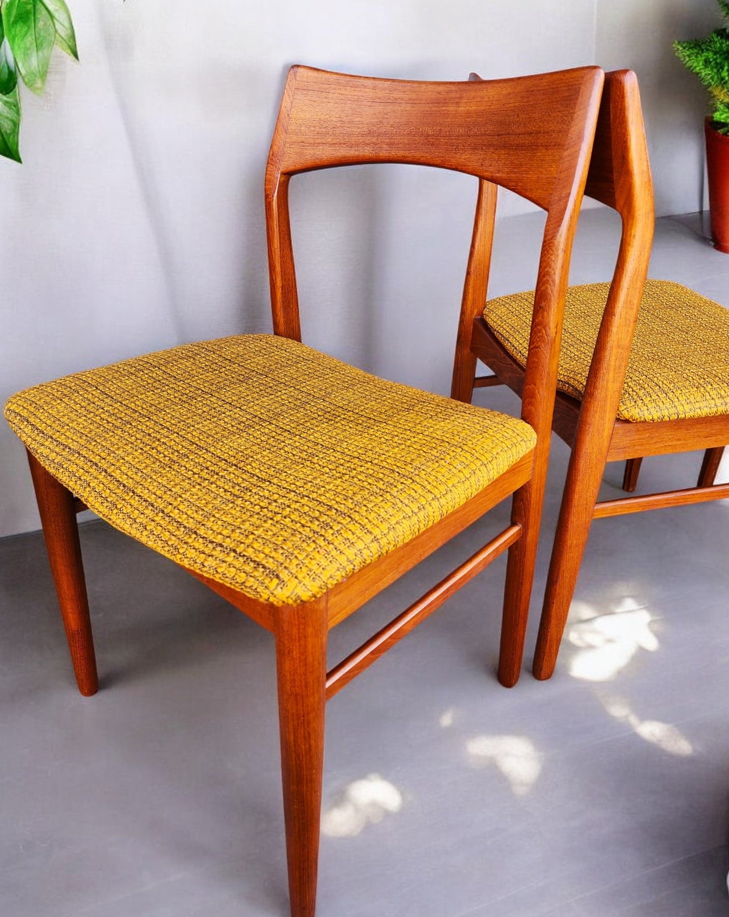 6 RESTORED Danish Mid Century Modern Teak Chairs Model 59 by Henning Kjaernulf