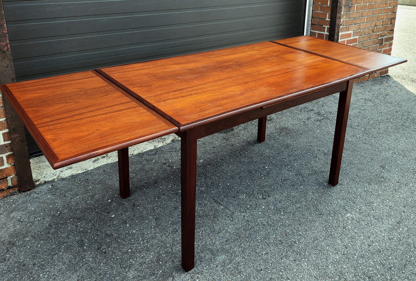 REFINISHED Mid Century Modern Teak Extension Dining Table or Desk 51"-86" by RS Associates