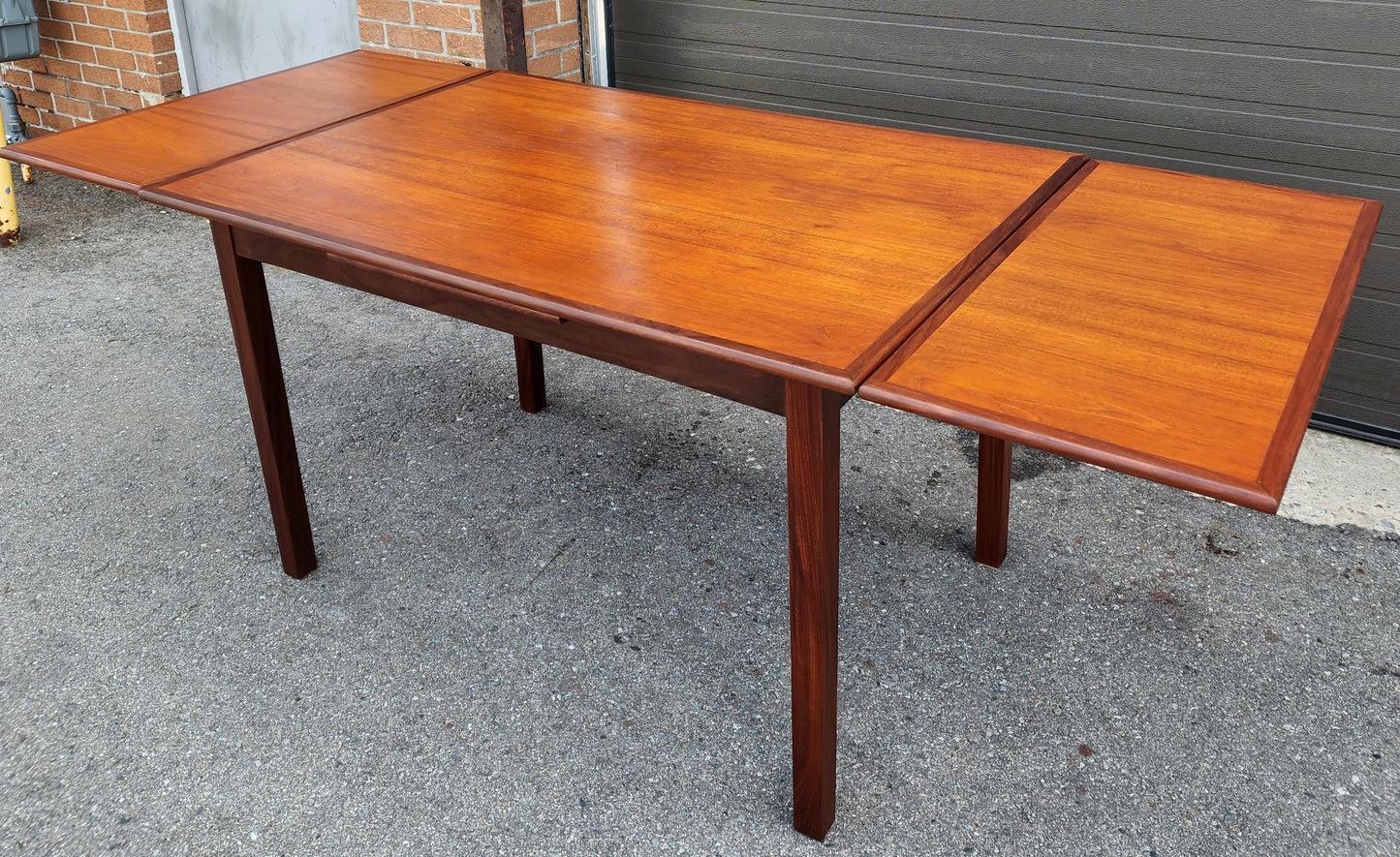 REFINISHED Mid Century Modern Teak Extension Dining Table or Desk 51"-86" by RS Associates