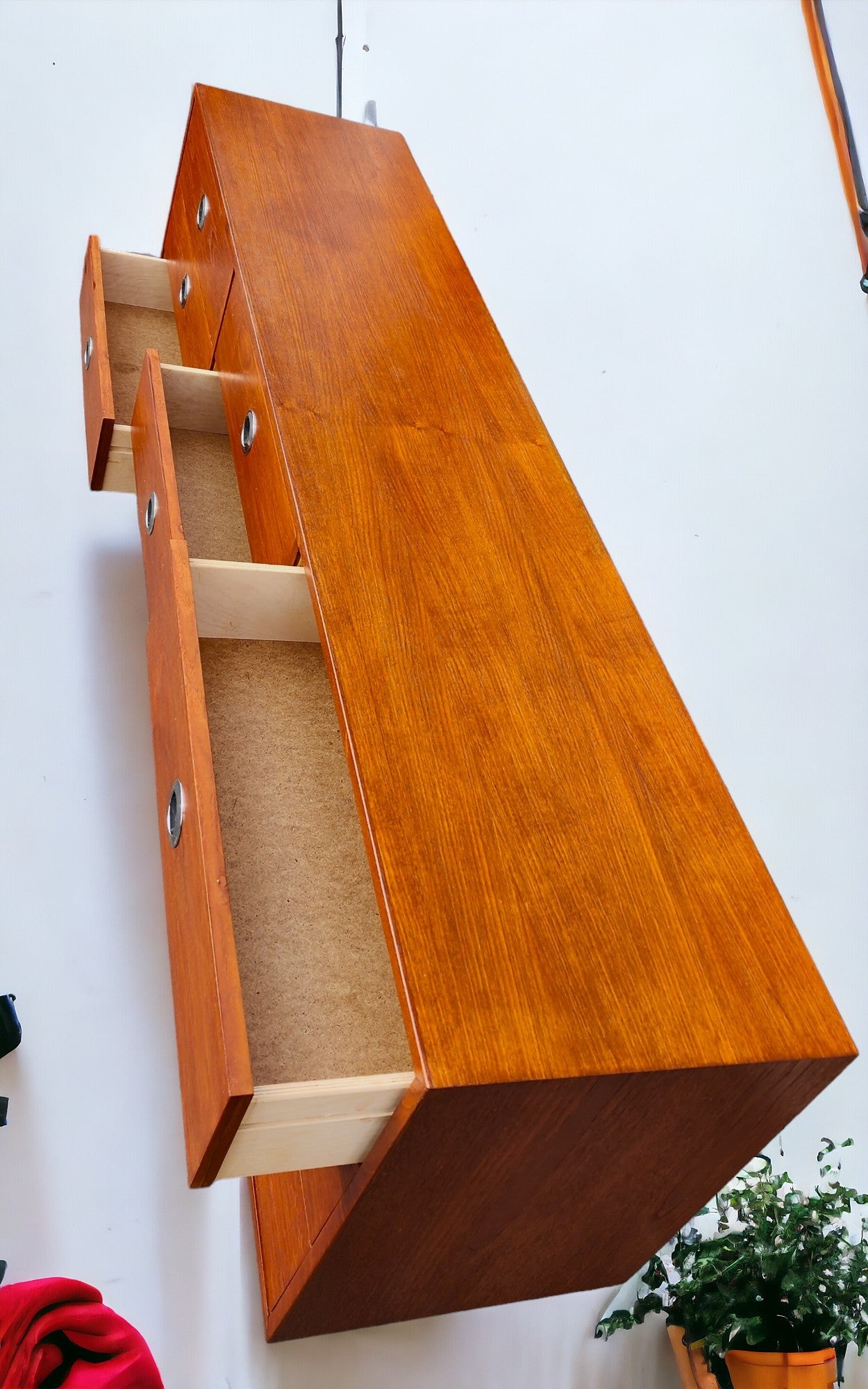 REFINISHED Mid-Century Modern Teak Dresser 9 drawers