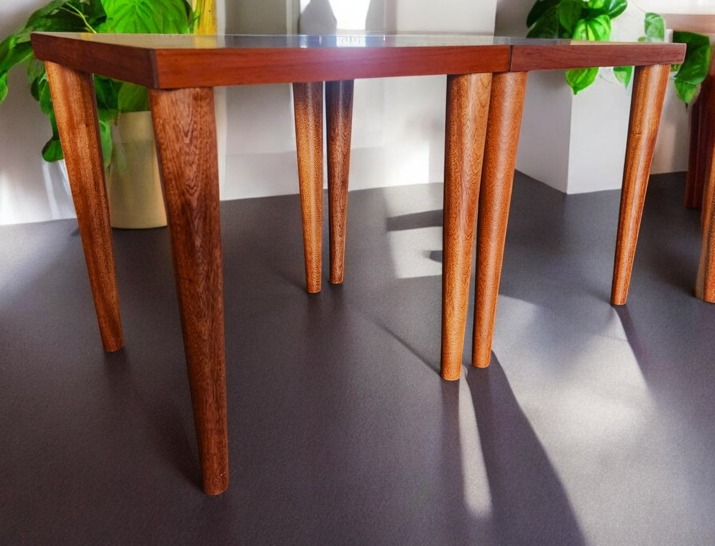2 REFINISHED Mid Century Modern Teak End Tables or Stools