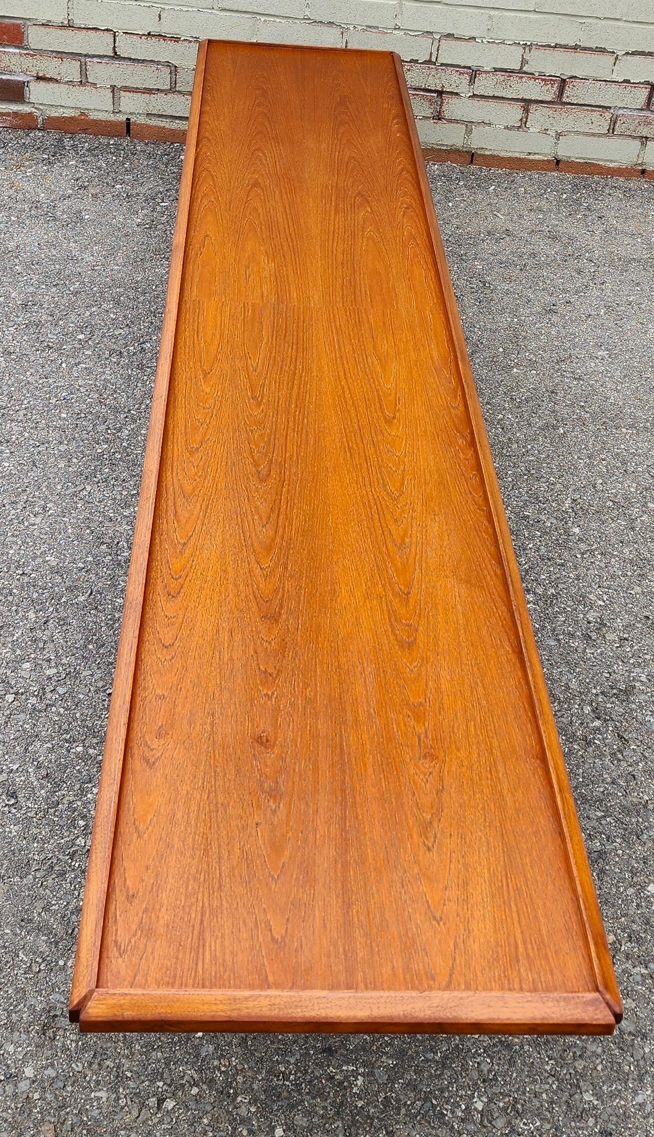 REFINISHED Mid Century Modern Teak Cocktail /Coffee Table or Bench 98" Long & Low