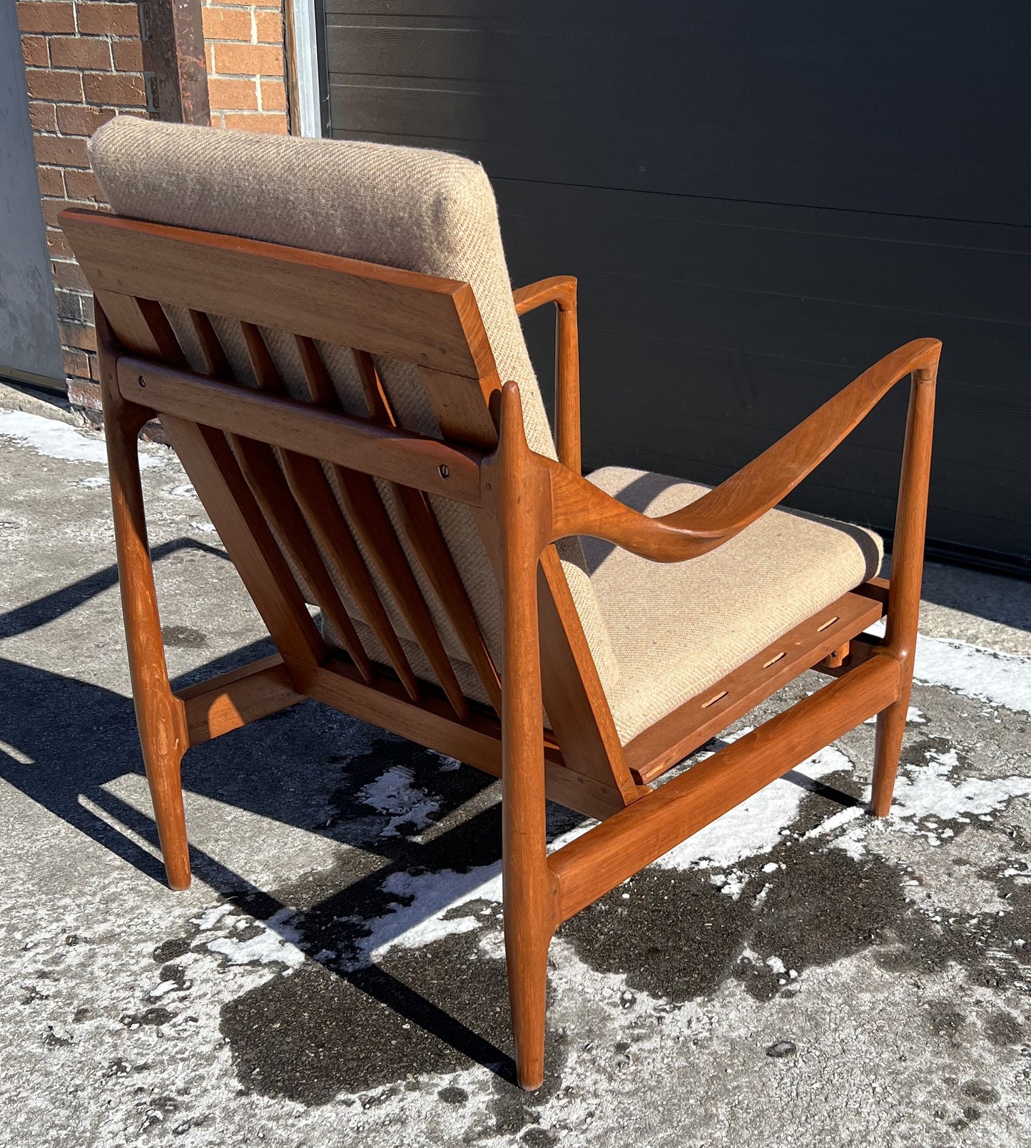 REFINISHED Danish Mid Century Modern Teak Lounge Chair will get New Cushions