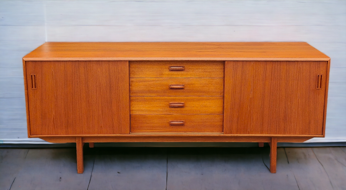 REFINISHED Mid Century Modern Teak Sideboard Credenza 72"