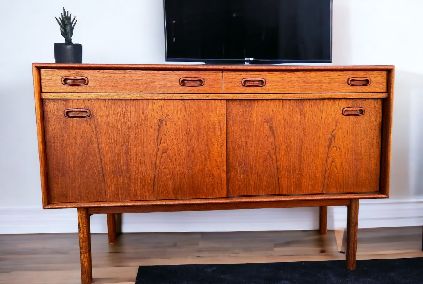 REFINISHED Mid Century Teak Sideboard Buffet 48"