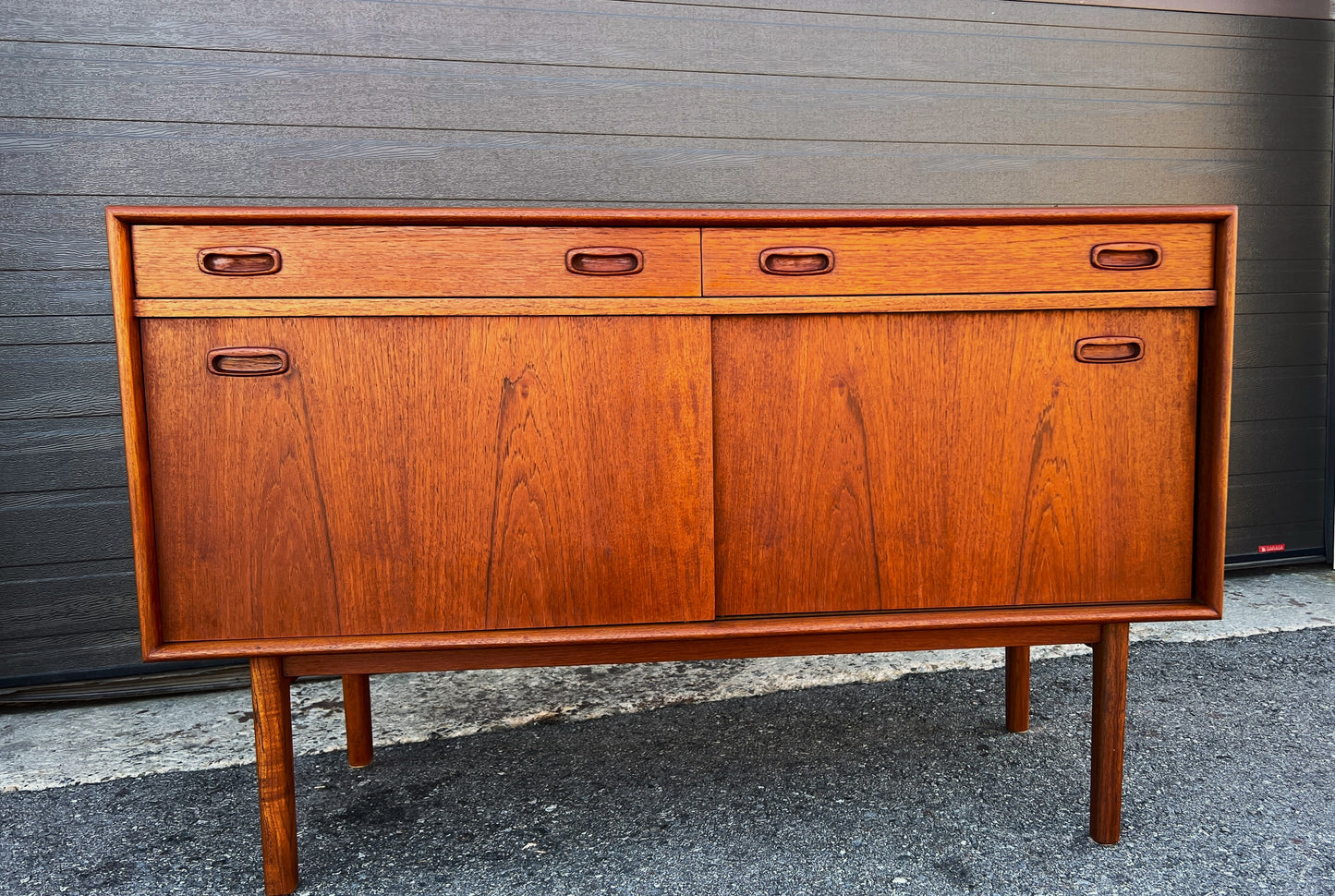 REFINISHED Mid Century Teak Sideboard Buffet 48"