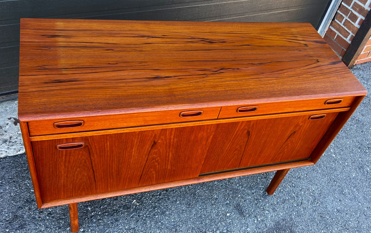 REFINISHED Mid Century Teak Sideboard Buffet 48"