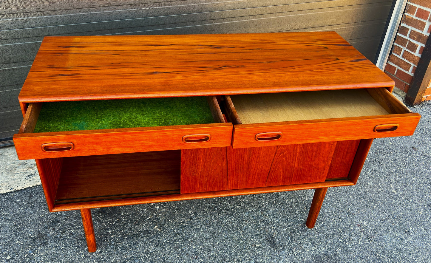 REFINISHED Mid Century Teak Sideboard Buffet 48"