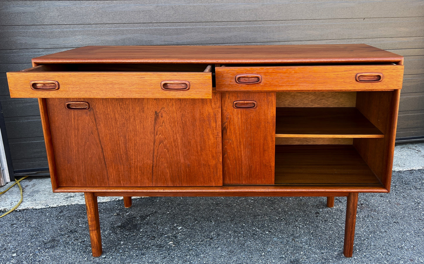 REFINISHED Mid Century Teak Sideboard Buffet 48"