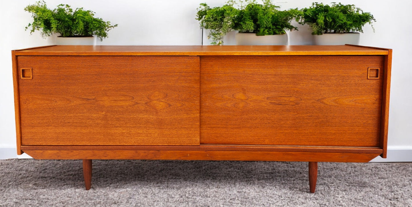 REFINISHED Danish Mid Century Modern Teak Sideboard Buffet 72"