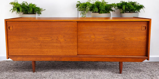 REFINISHED Danish Mid Century Modern Teak Sideboard Buffet 72"