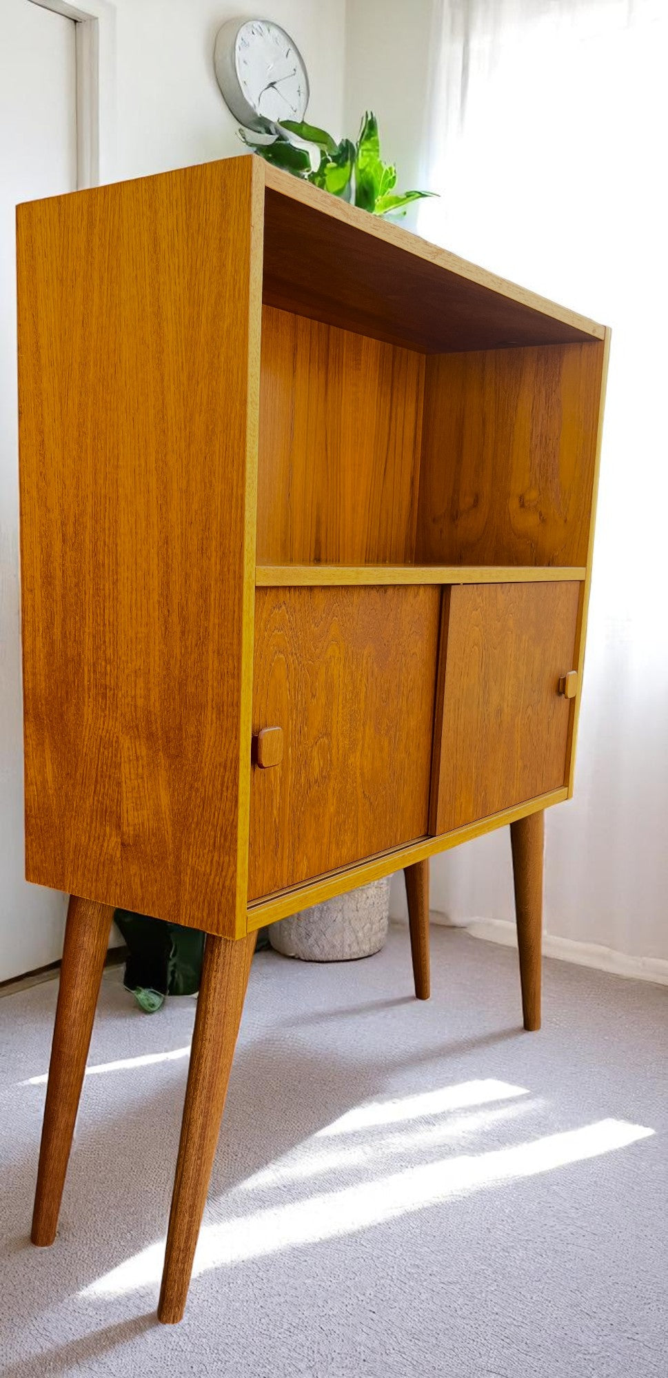 On Hold***RESTORED Mid Century Modern Teak Bookcase Display 31 5/8"