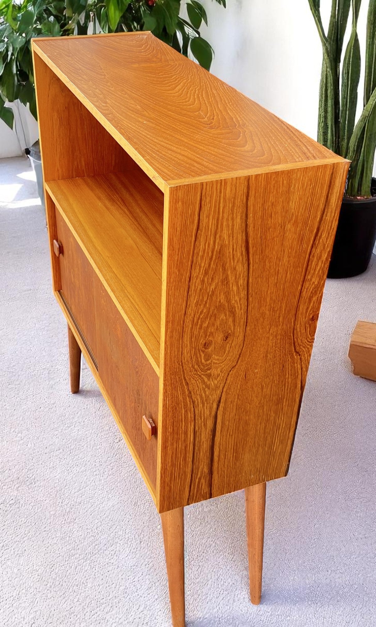 On Hold***RESTORED Mid Century Modern Teak Bookcase Display 31 5/8"