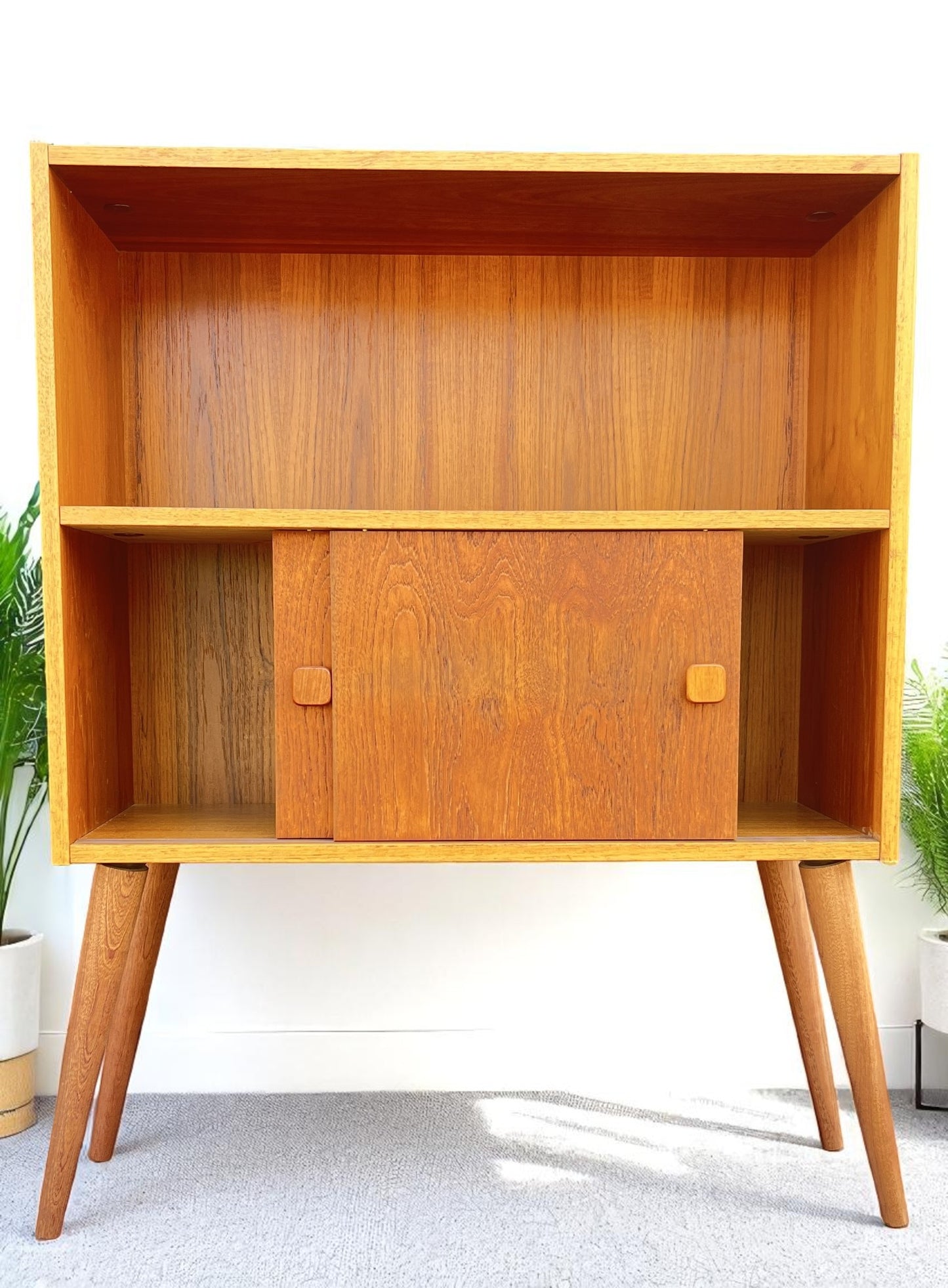 On Hold***RESTORED Mid Century Modern Teak Bookcase Display 31 5/8"