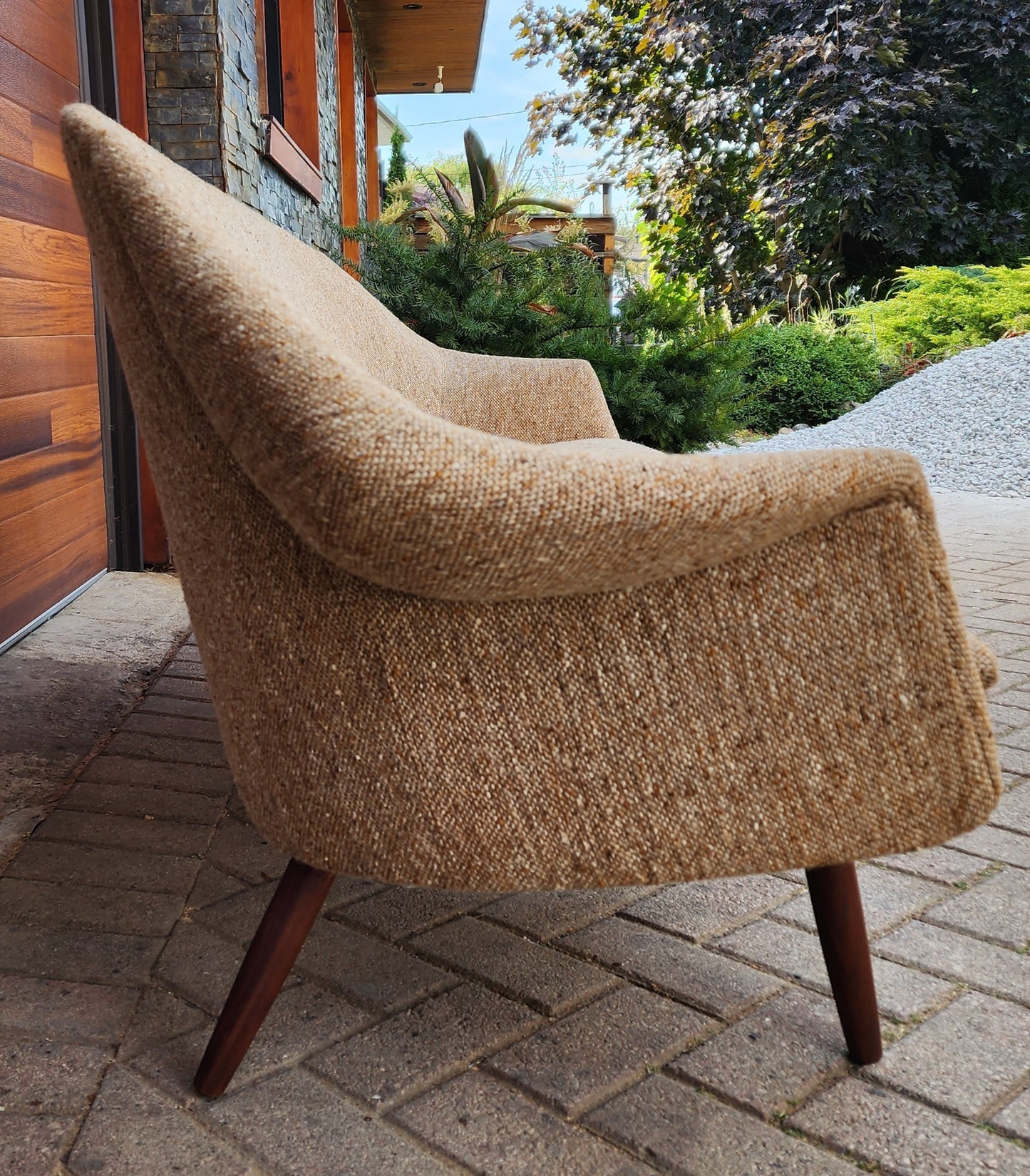 REFINISHED Mid Century Modern Teak Sofa by Gerhard Berg with wool upholstery