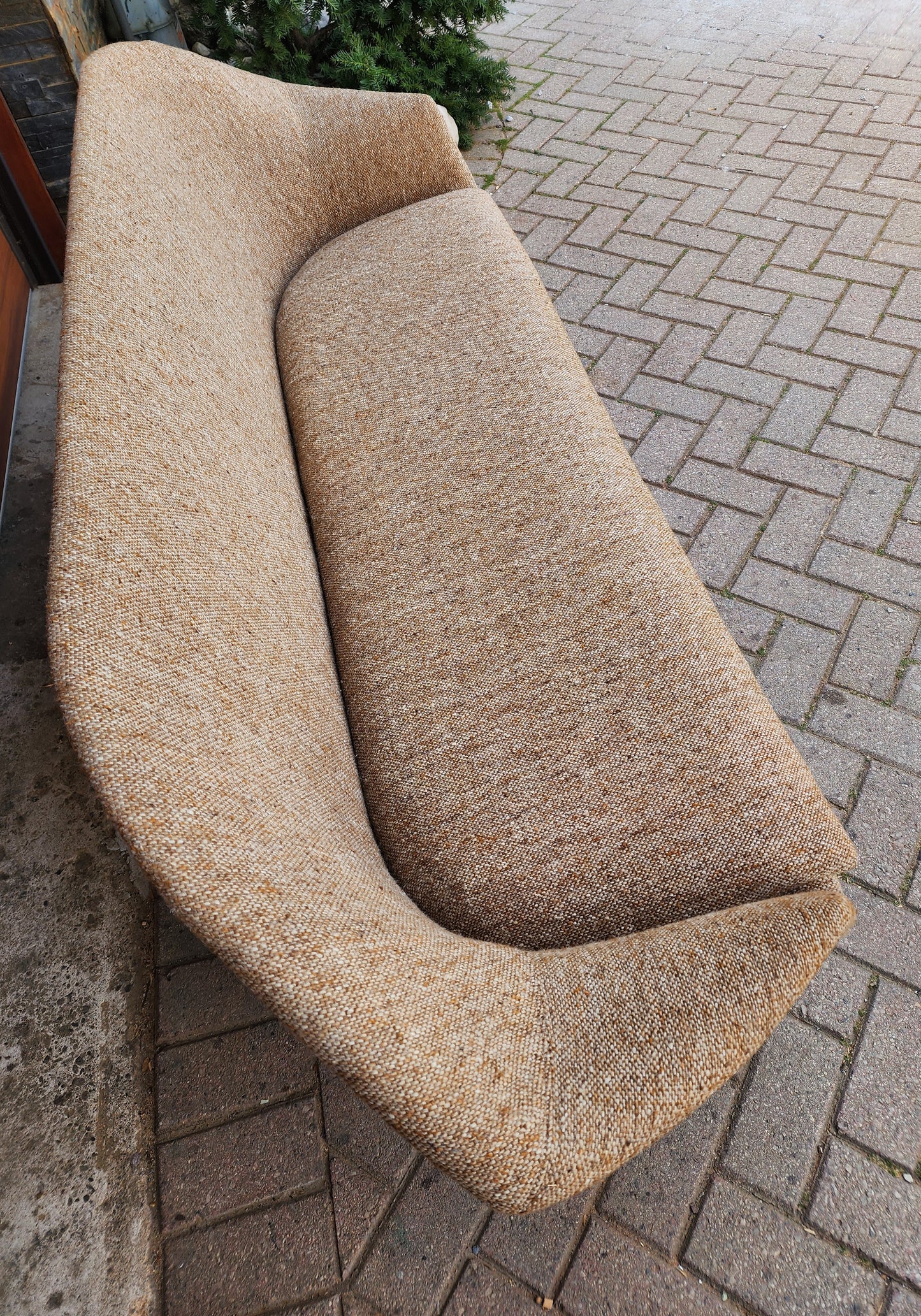 REFINISHED Mid Century Modern Teak Sofa by Gerhard Berg with wool upholstery