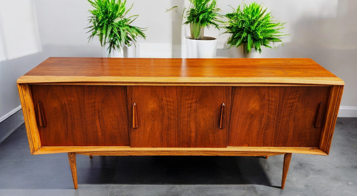 REFINISHED Mid Century Modern Walnut Sideboard by Deilcraft 68"