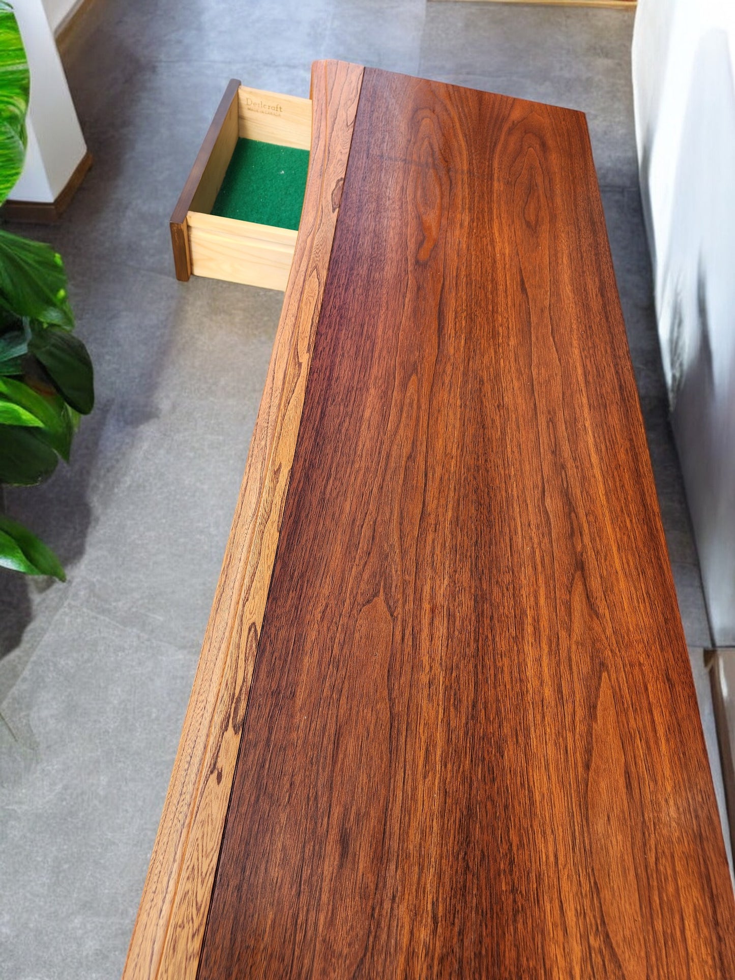 REFINISHED Mid Century Modern Walnut Sideboard by Deilcraft 68"
