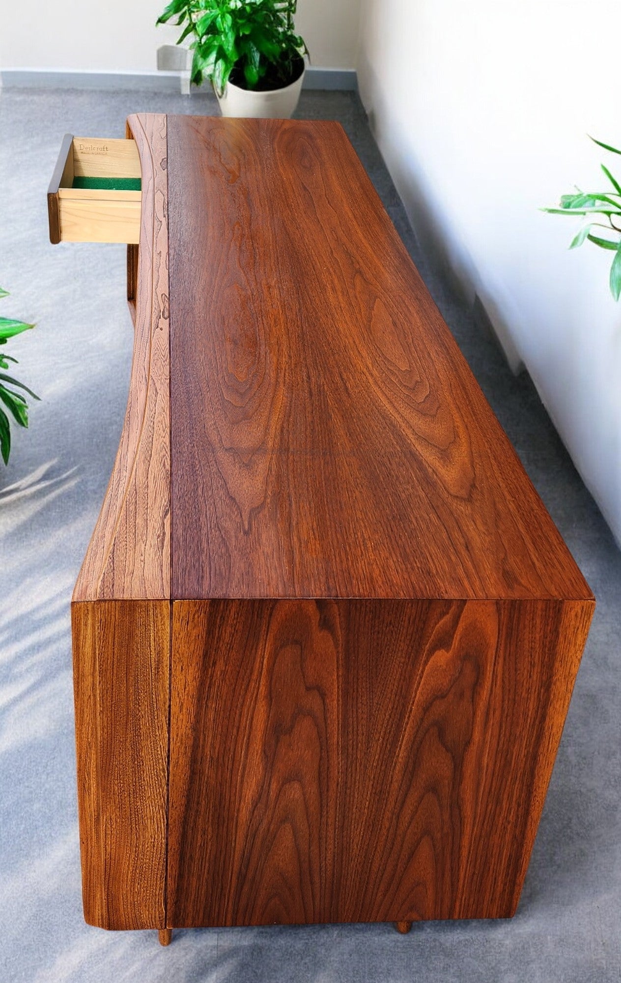 REFINISHED Mid Century Modern Walnut Sideboard by Deilcraft 68"