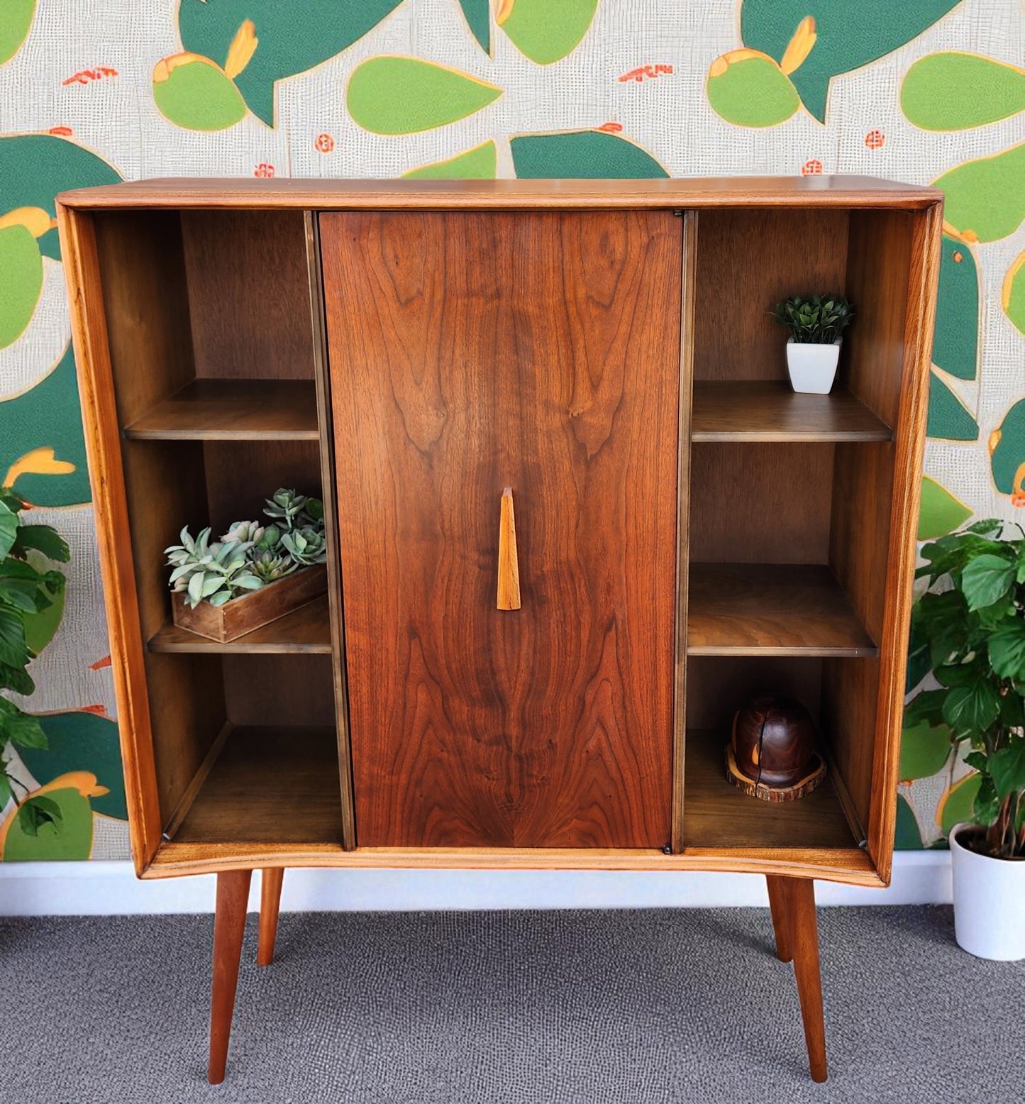 REFINISHED Mid Century Modern Walnut Bookcase by Deilcraft 39"