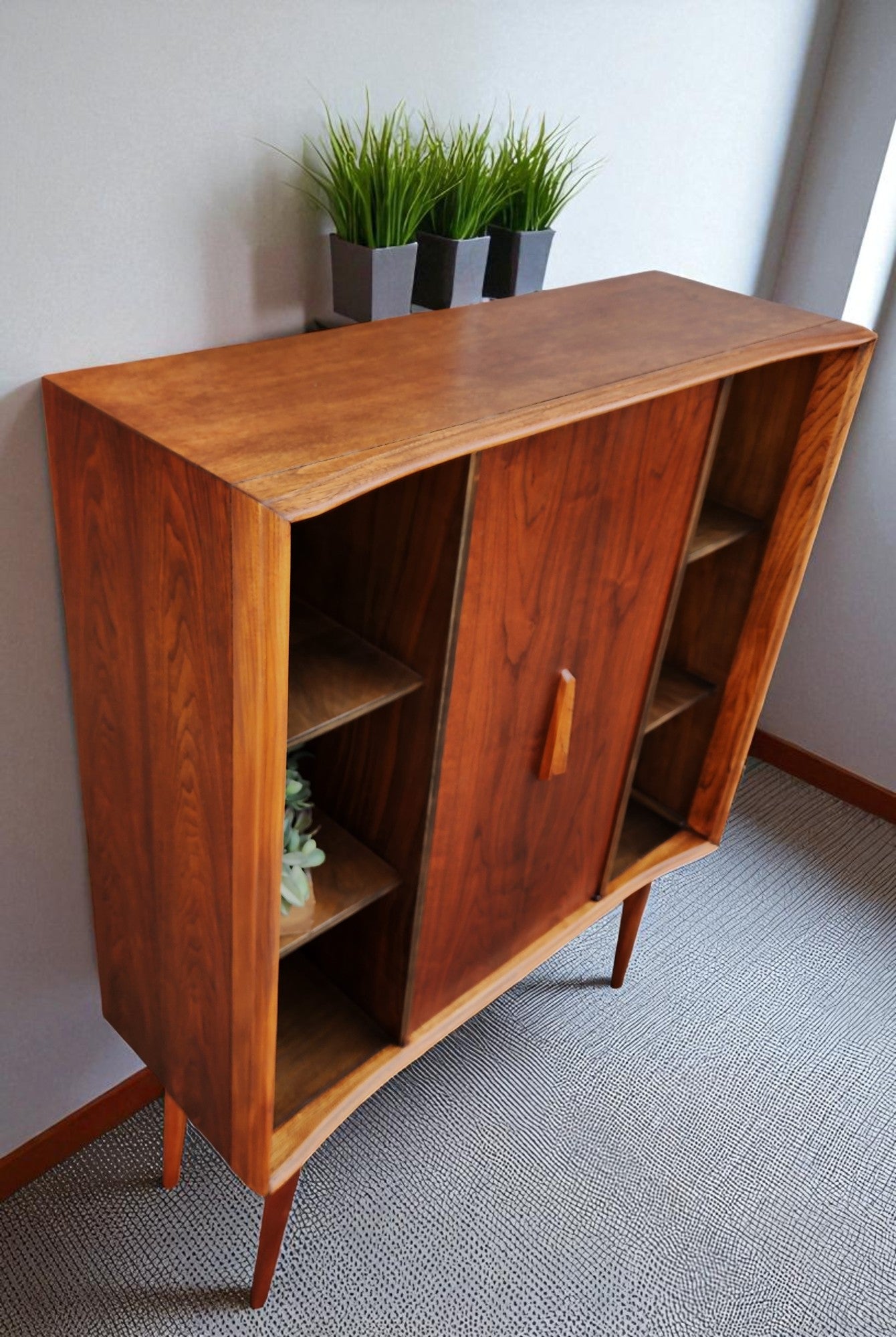 REFINISHED Mid Century Modern Walnut Bookcase by Deilcraft 39"