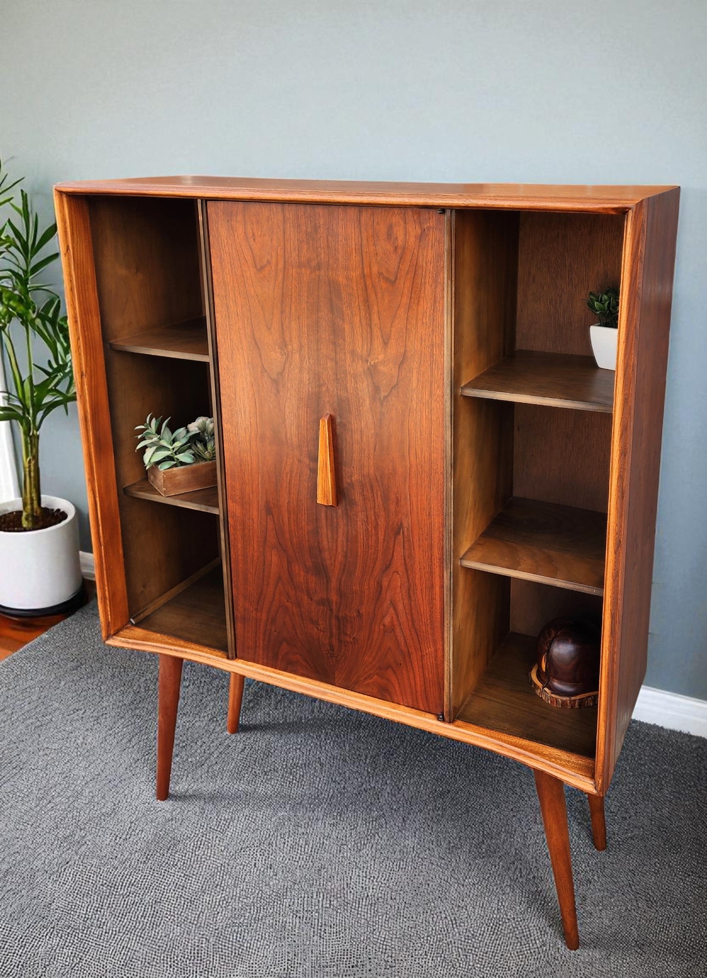 REFINISHED Mid Century Modern Walnut Bookcase by Deilcraft 39"