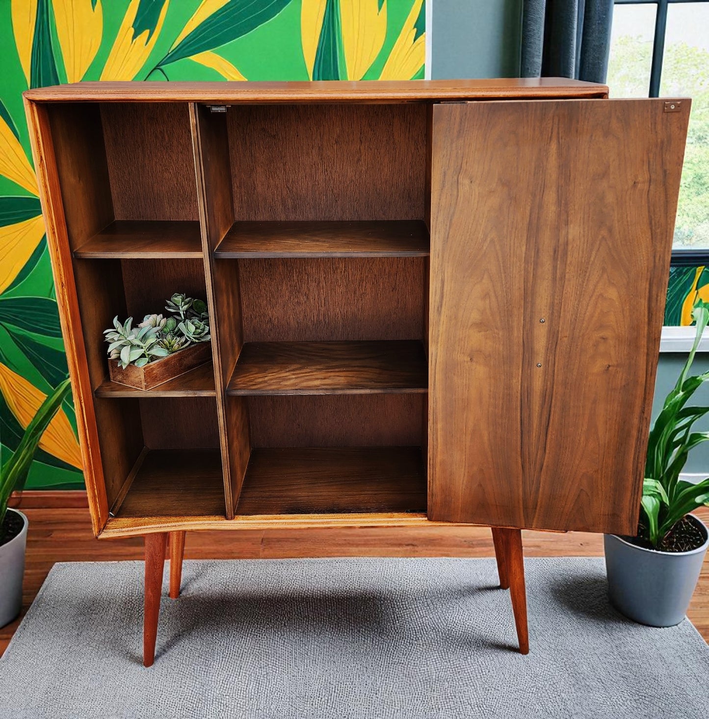 REFINISHED Mid Century Modern Walnut Bookcase by Deilcraft 39"