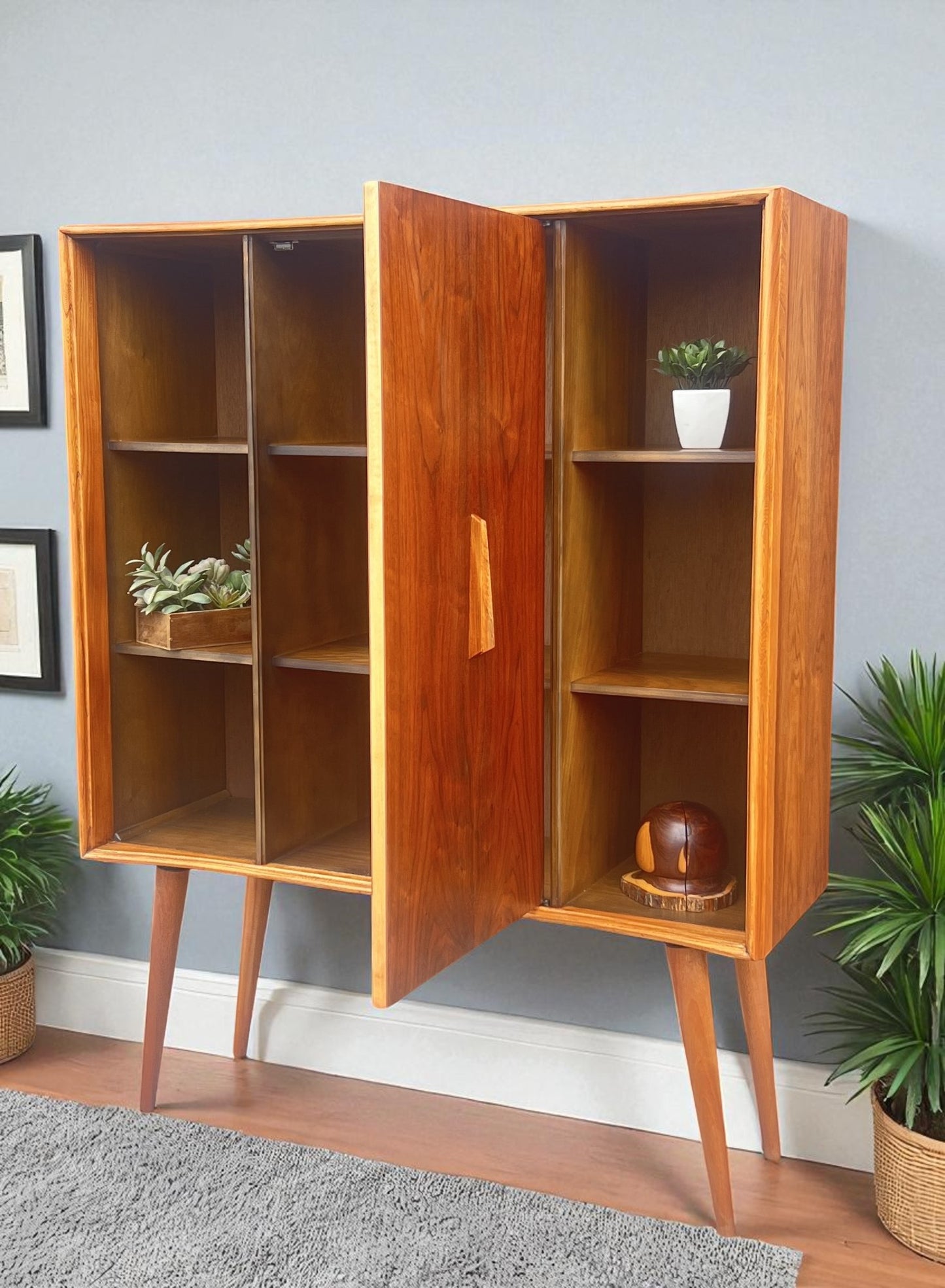 REFINISHED Mid Century Modern Walnut Bookcase by Deilcraft 39"