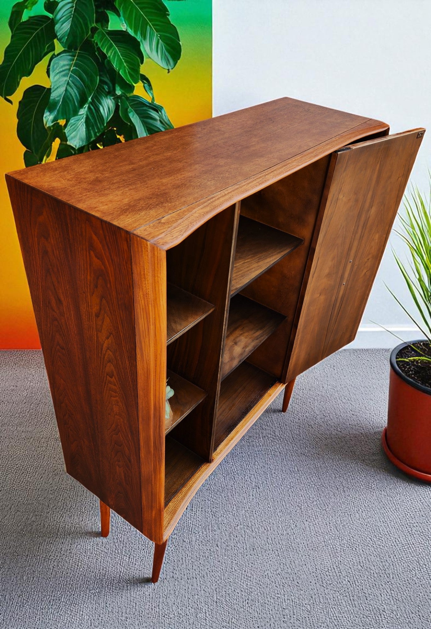 REFINISHED Mid Century Modern Walnut Bookcase by Deilcraft 39"