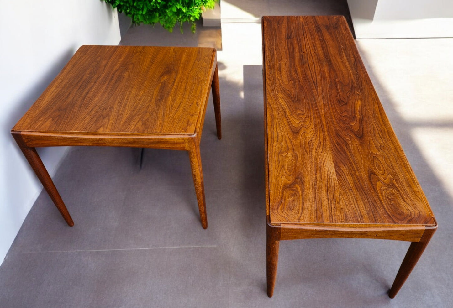 REFINISHED Mid Century Modern Walnut Coffee & End Tables