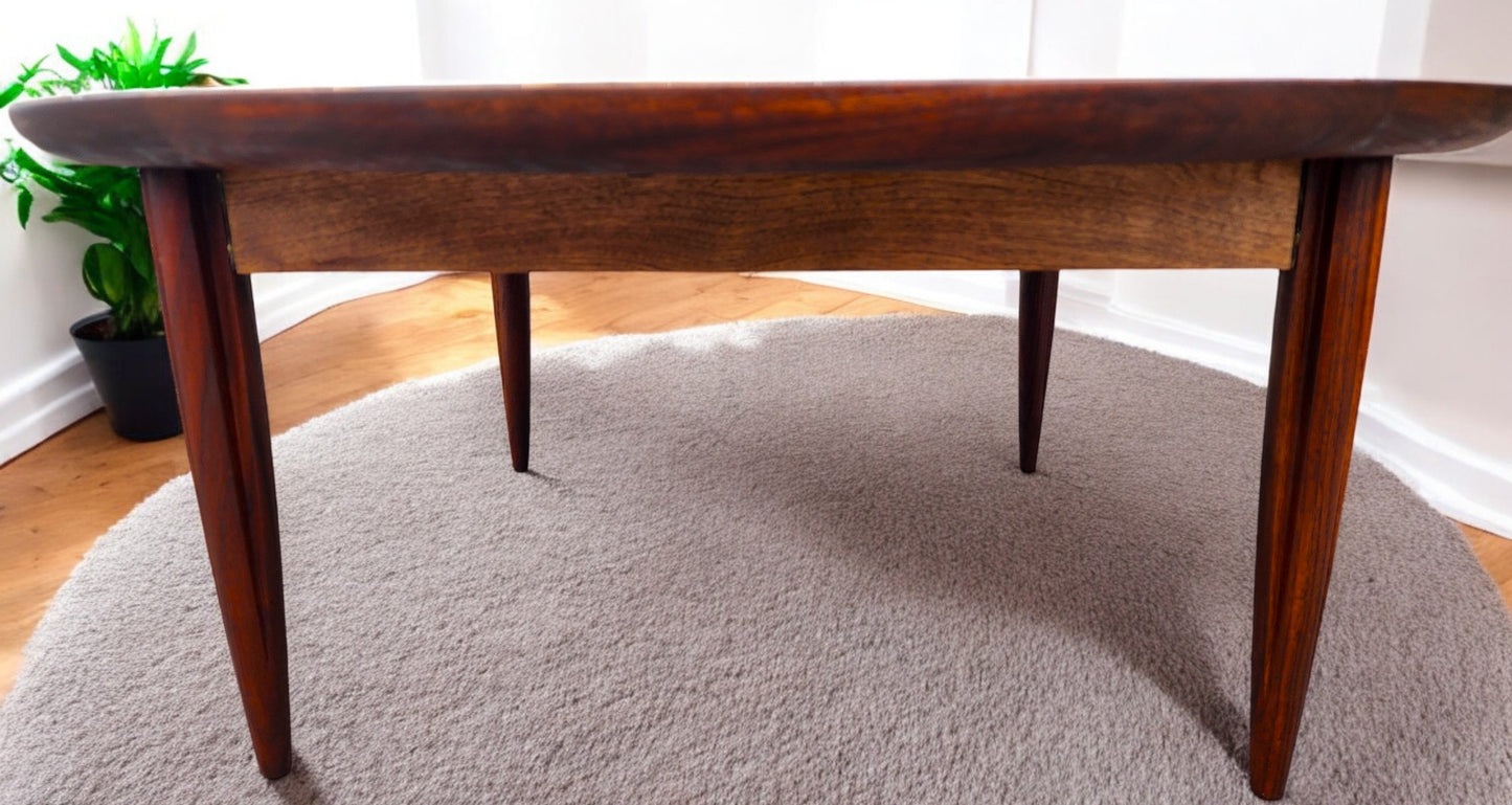 REFINISHED Mid Century Modern Walnut Round Coffee Table by Deilcraft D38"