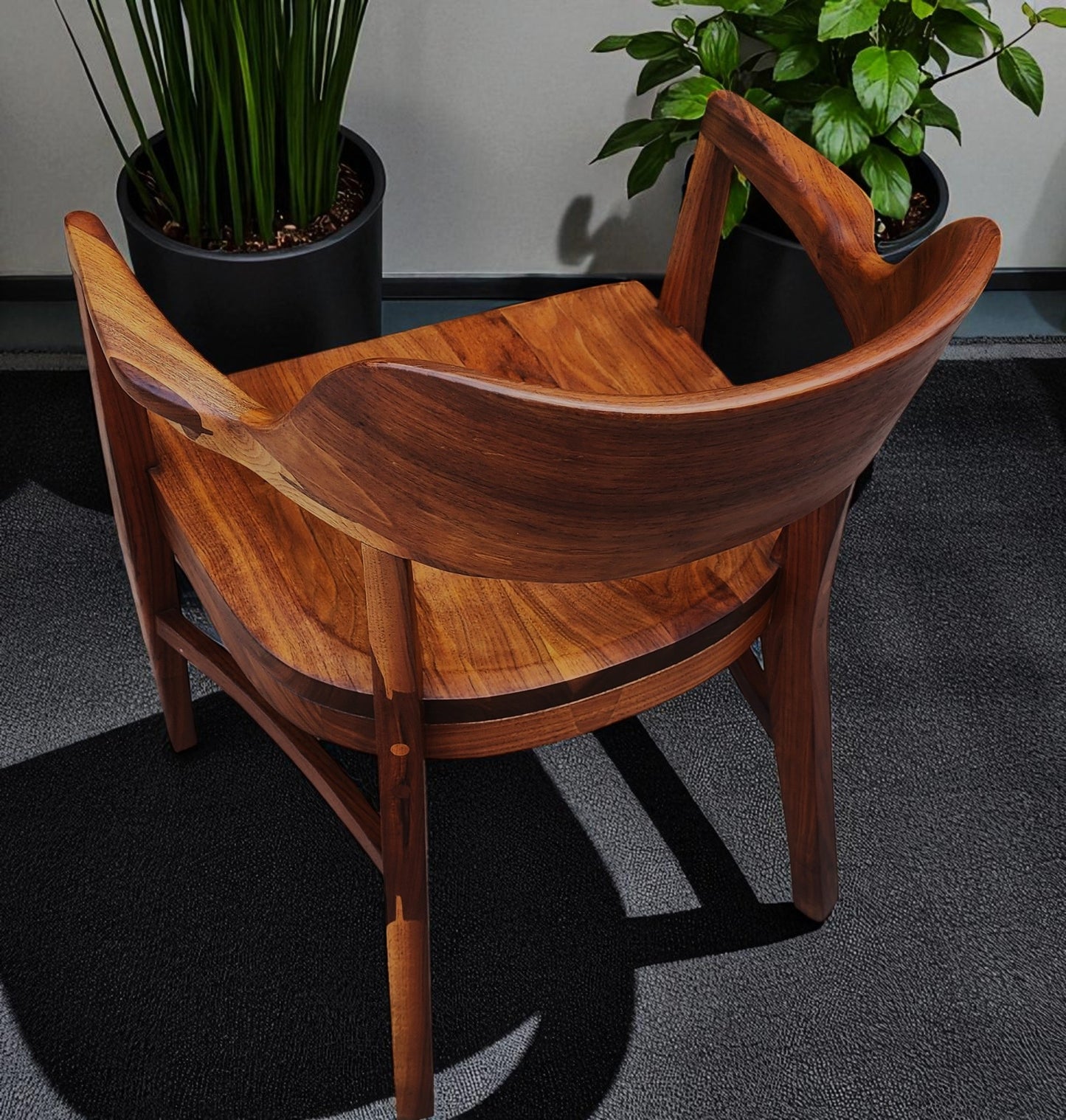 REFINISHED Mid Century Modern Jasper Walnut Sculptural Armchair