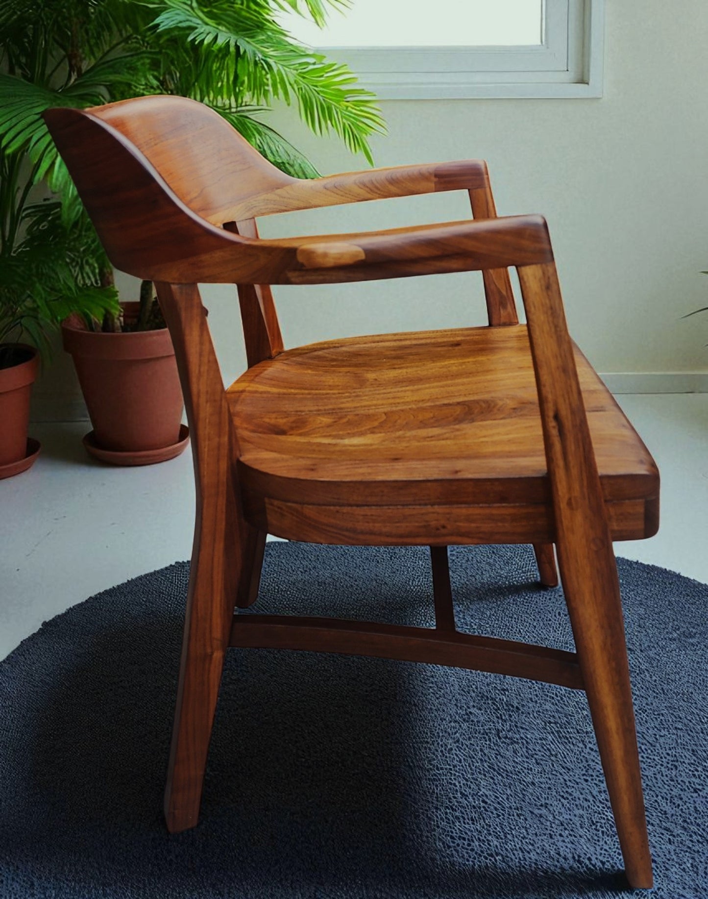 REFINISHED Mid Century Modern Jasper Walnut Sculptural Armchair