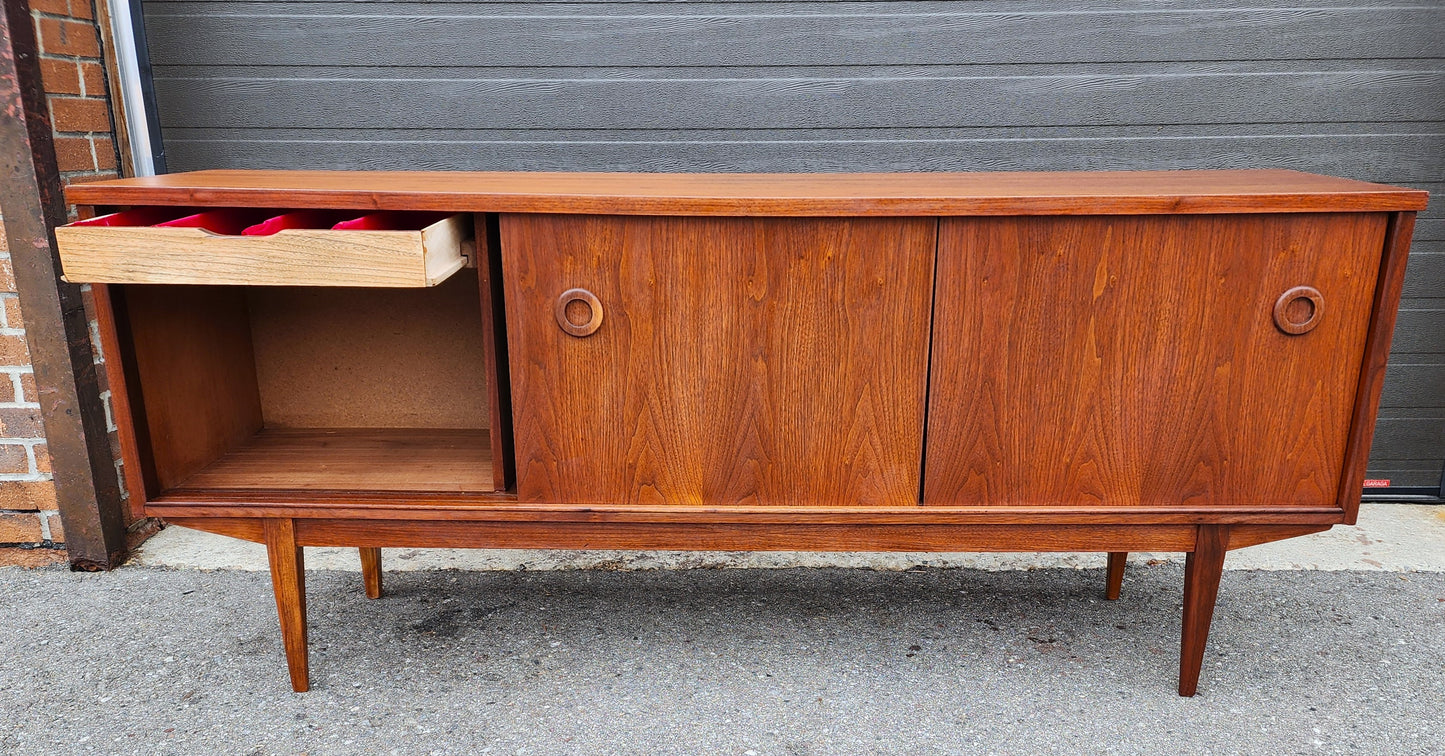 REFINISHED Mid Century Modern Walnut Sideboard Buffet 6 ft
