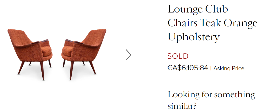 Choose fabric*** REFINISHED Danish Mid Century Modern Lounge Chairs with Teak Paws & Legs, Set of 2