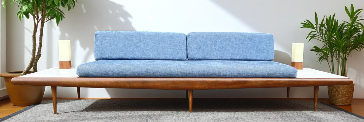 REFINISHED Mid Century Modern A. Pearsall Floating Sofa w End Tables 889-S