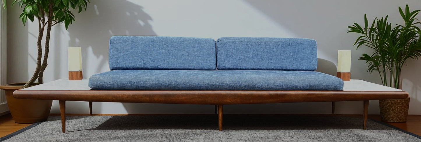 REFINISHED Mid Century Modern A. Pearsall Floating Sofa w End Tables 889-S