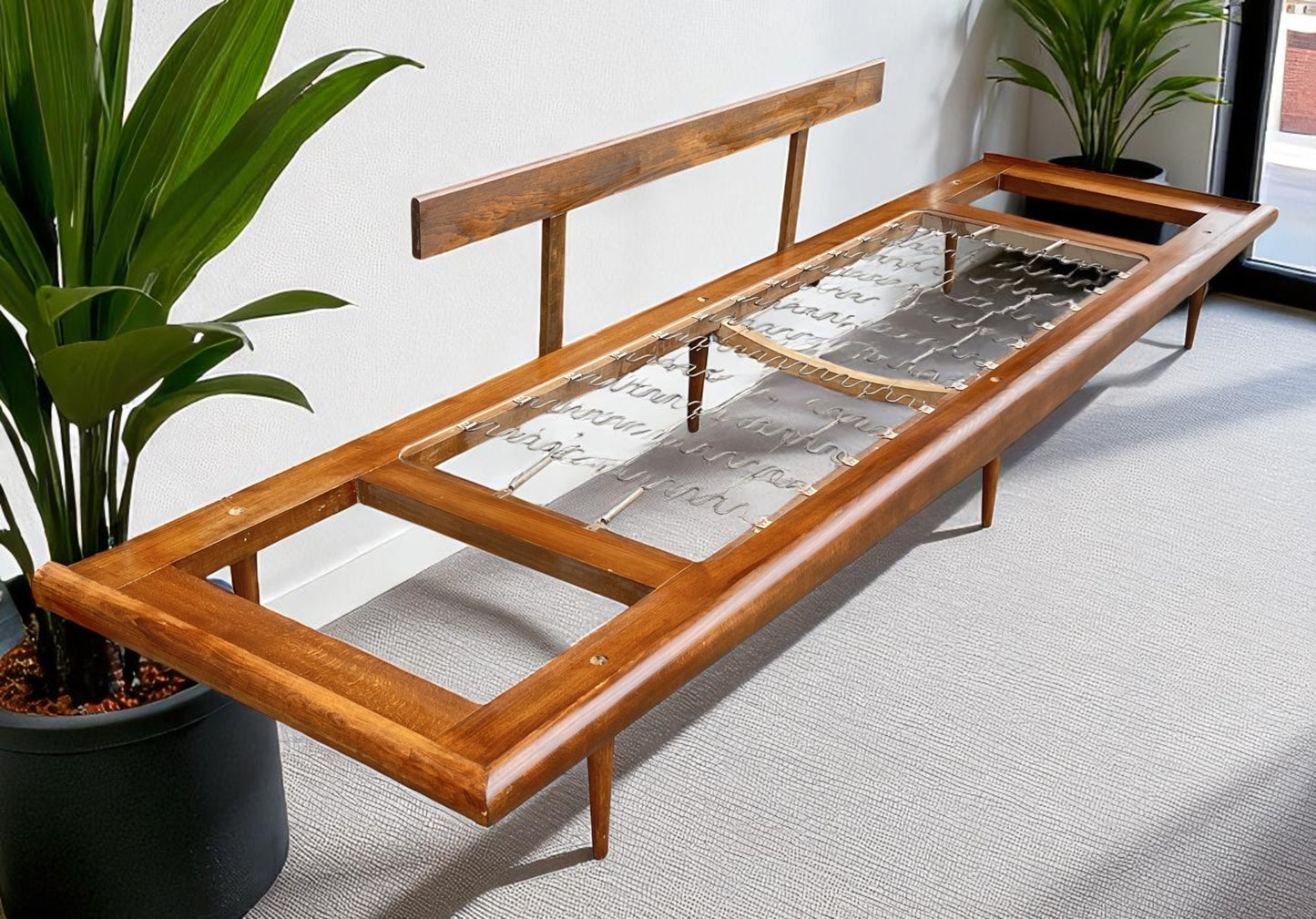 REFINISHED Mid Century Modern A. Pearsall Floating Sofa w End Tables 889-S
