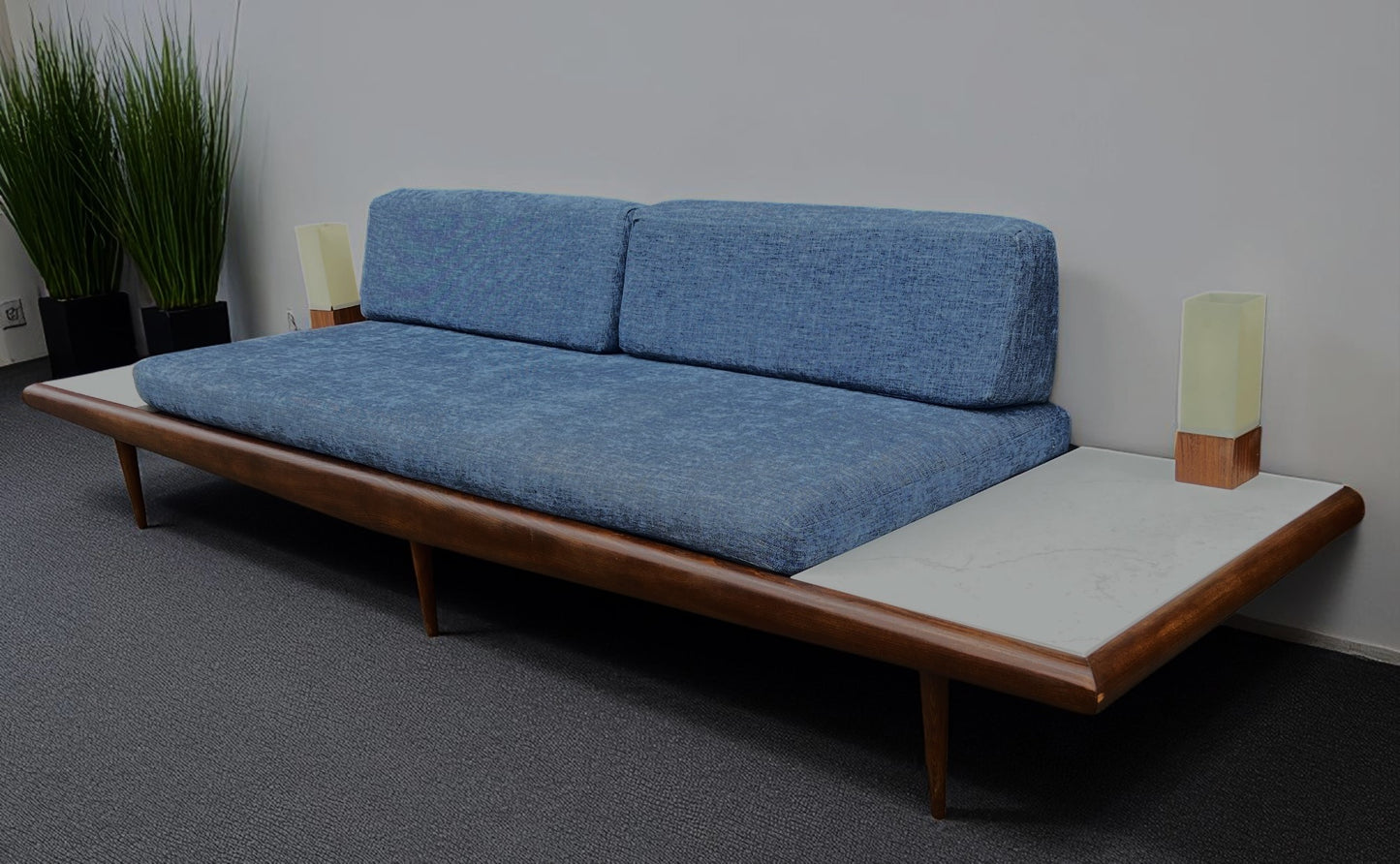 REFINISHED Mid Century Modern A. Pearsall Floating Sofa w End Tables 889-S