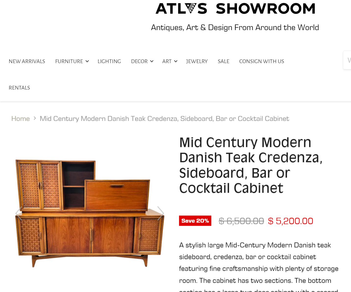 REFINISHED Exceptional Mid Century Modern Walnut Sideboard 96"