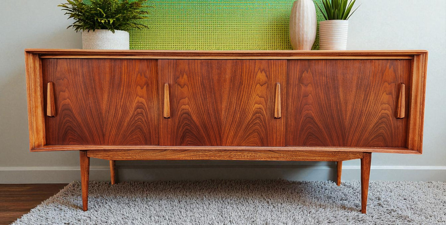 REFINISHED Mid Century Modern Walnut Buffet Credenza by Deilcraft 68"