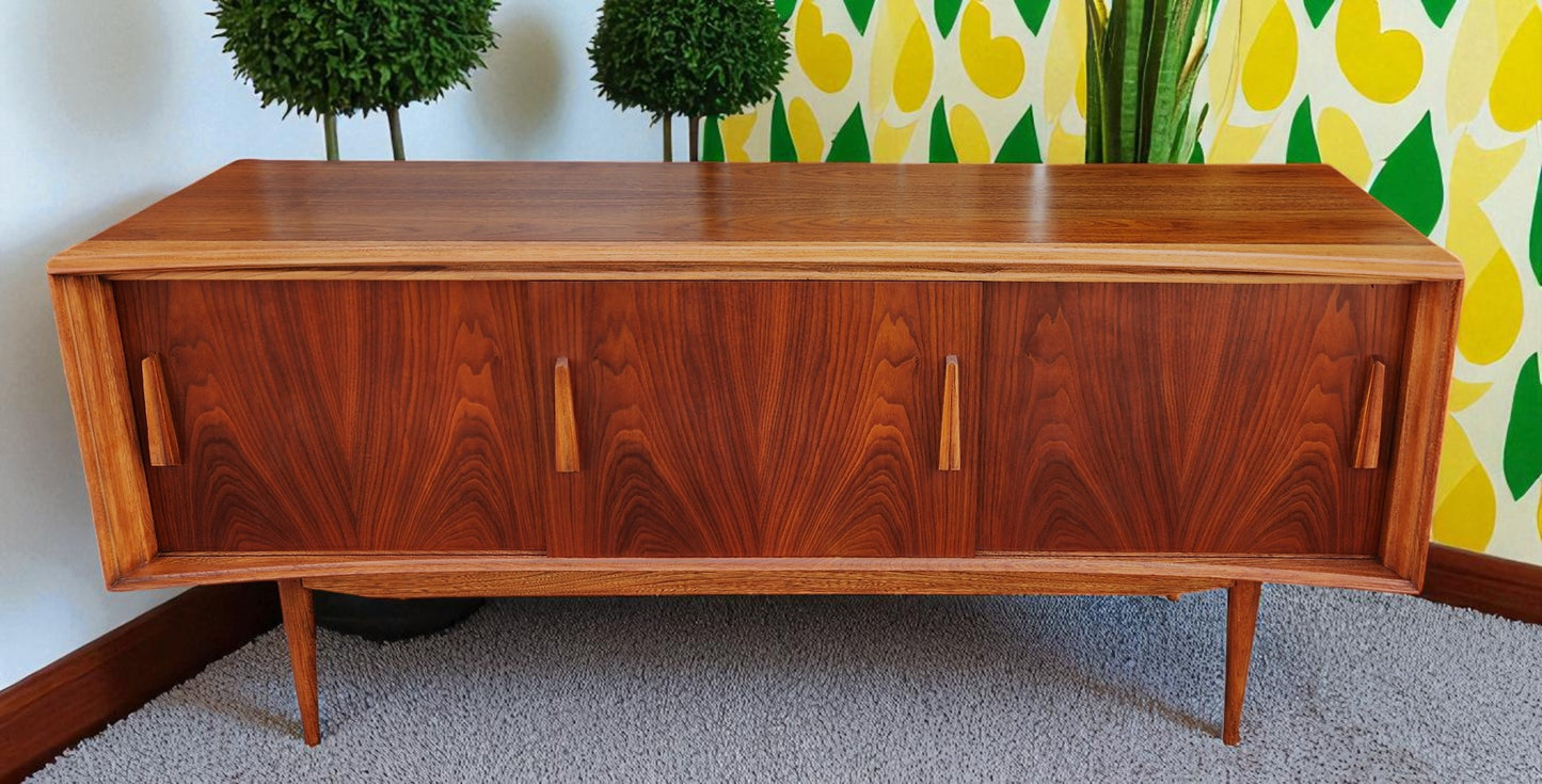 REFINISHED Mid Century Modern Walnut Buffet Credenza by Deilcraft 68"